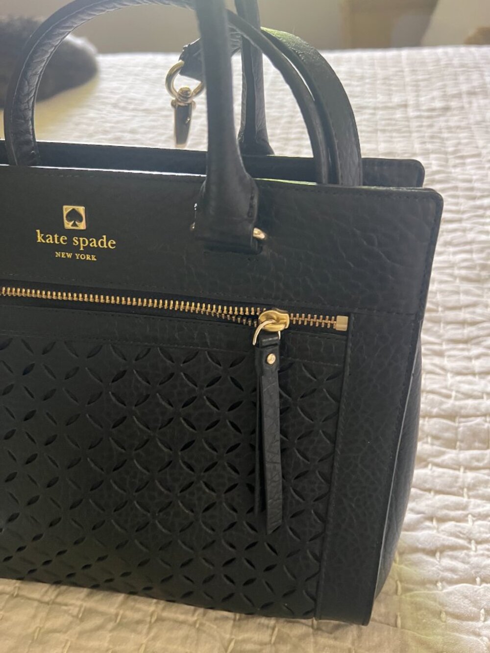 Kate Spade purse black with beautiful diamond design and in excellent condition - Picture 13 of 13